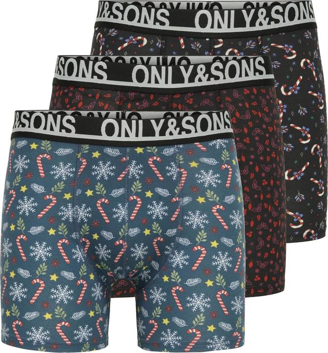 Image du produit Only & Sons Onsfitz Solid Black Boxer 3pack3854 Noos (L, Lot de 3)