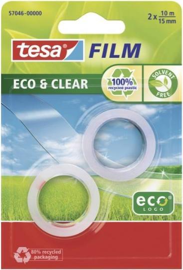 Actual product image tesa 2x tesafilm ECO & CLEAR, solvent-free and ageing-resistant (15 mm)