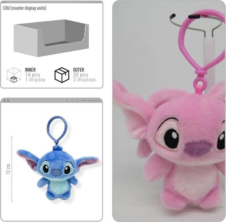 Produktbild Cerdá Disney Stitch assorted plush keychain