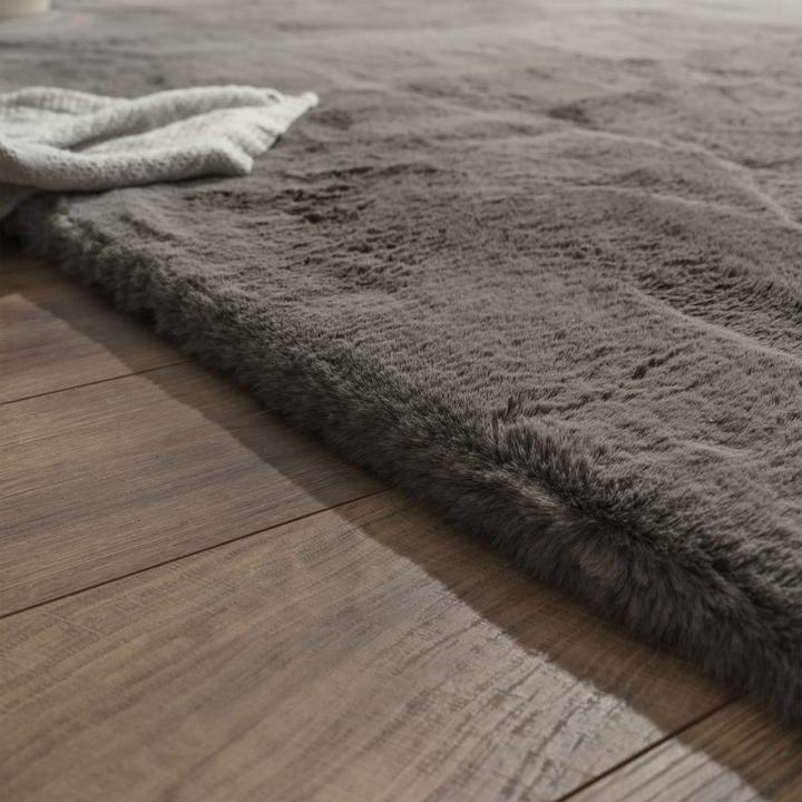 Produktbild TT Home Wohnzimmer Hochflor Teppich Langflor Soft Kaninchenfell Fell Imitat Weich (100 x 60 cm)