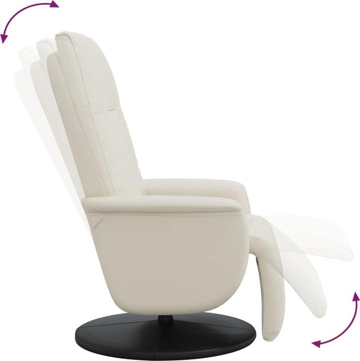 Produktbild vidaXL Relaxsessel mit Fussteil Creme Kunstleder,Farbe