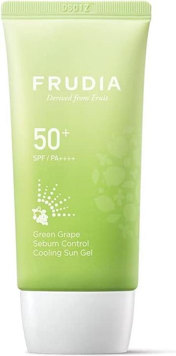 Actual product image Frudia Green Grape Sebum Control Cooling Sun Gel SPF50+ PA++++ 50g (Sun cream face, Suntan cream, SPF 50+)