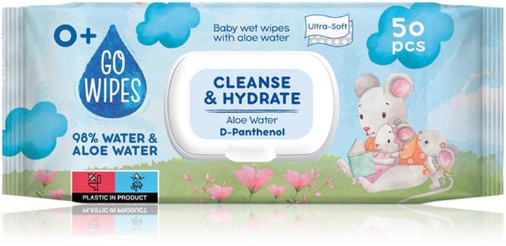 Gowipes Chusteczki nawilżane dla dzieci, z wodą aloesową i d-pantenolem, 50 szt. (1 x 50 pcs.)