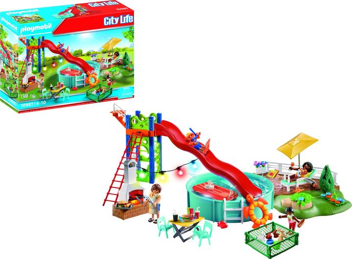 Produktbild Playmobil Poolparty mit Rutsche (70987, Playmobil City Life)
