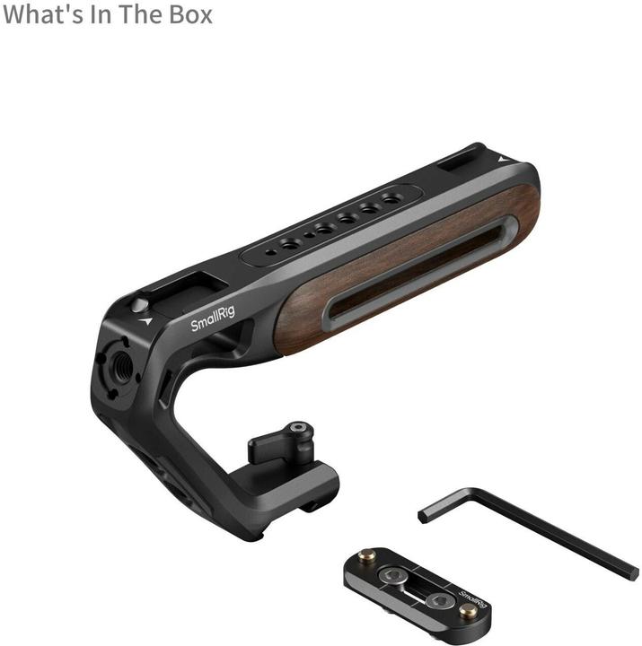 Image du produit SmallRig Wooden Top Handle mit NATO Clamp, Detailfarbe: Schwarz (Poignée)
