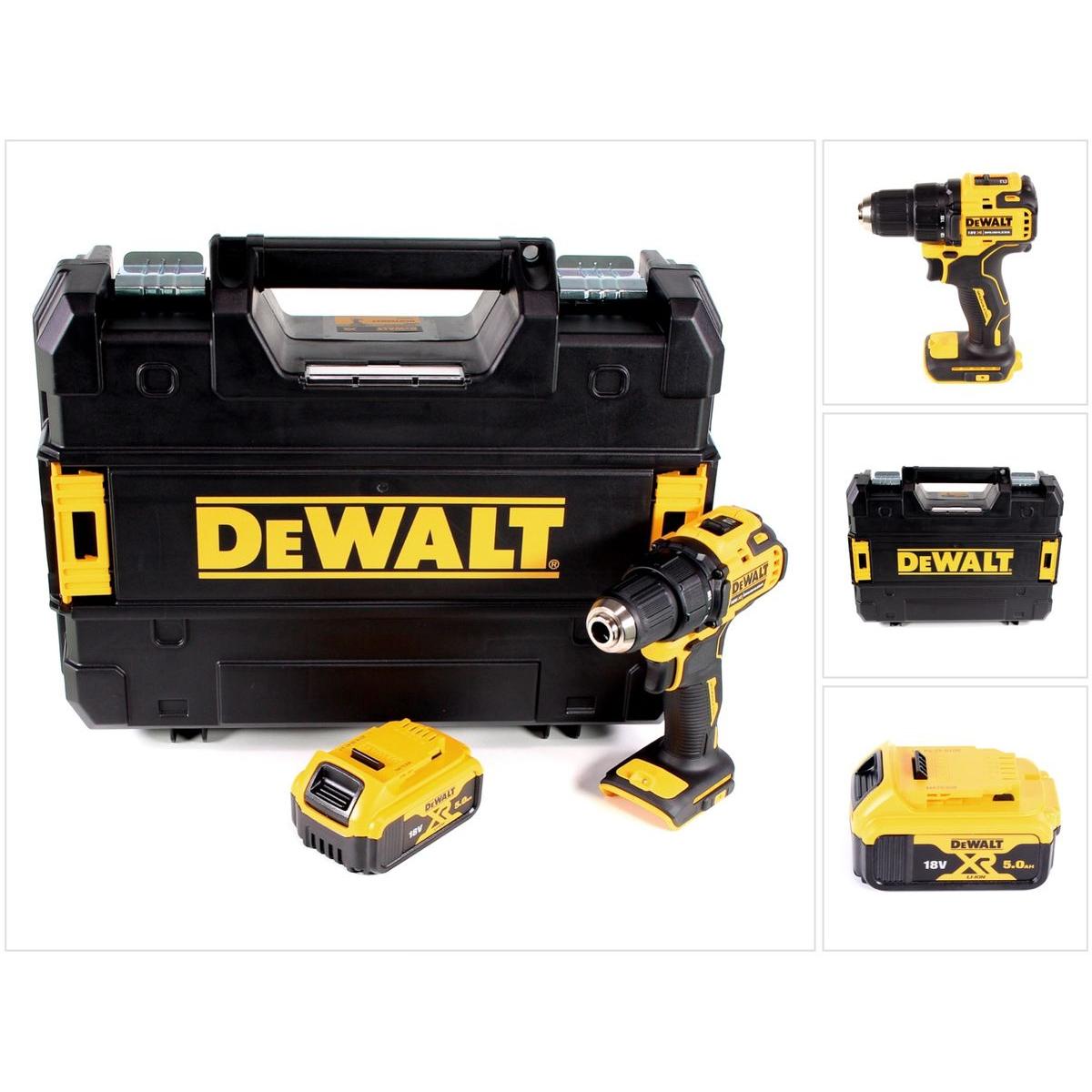 DeWalt, Bohrmaschine + Akkuschrauber, DCD 708 NT Akku Bohrschrauber 18 V Li-Ion Brushless in TSTAK Box + 1 x 5,0 Ah Akku...