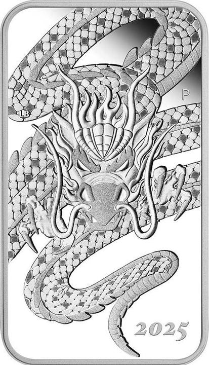 The Perth Mint Silber Dragon Rectangle 1 oz PP - 2025 (999.90, 2026)