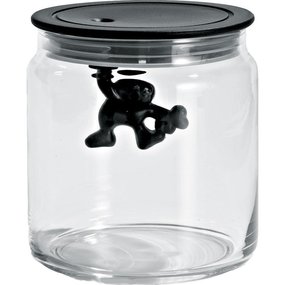 Alessi Gianni a little man holding on tight, Vorratsbehälter, Schwarz