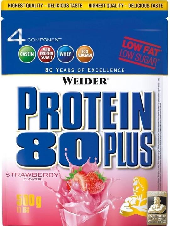 Actual product image Weider Protein 80 Plus (500 g, 1x, Cream, Raspberry)