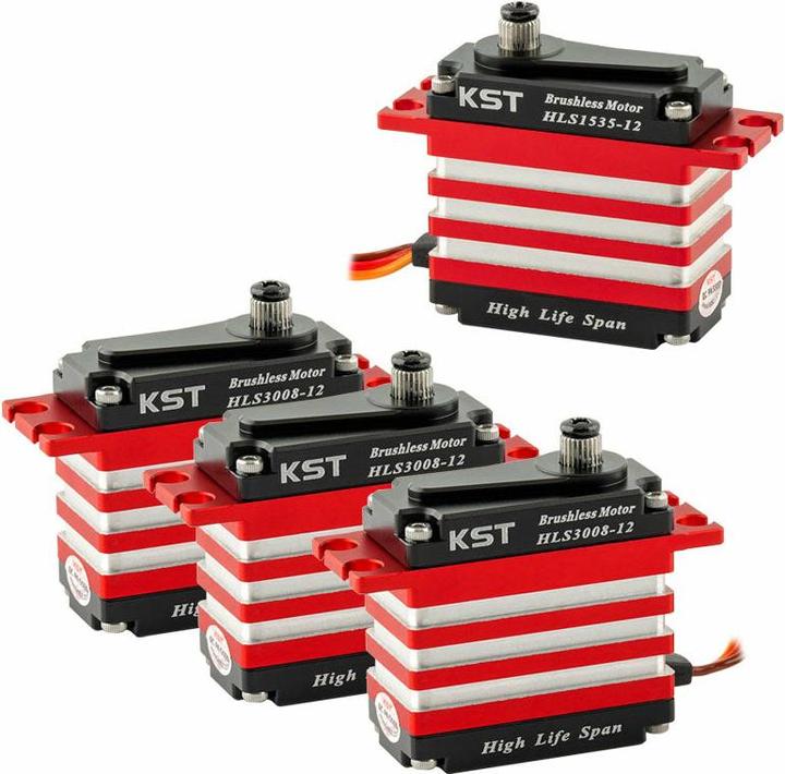 Produktbild KST Servo-Set Heli Combo 12V 3x HLS3008-12, 1x HLS1535-12