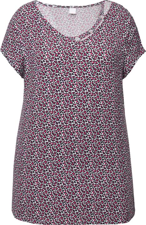 Produktbild Miamoda T-Shirt, oversized, Leo-Muster, V-Ausschnitt mit Zierringen, Halbarm (48)