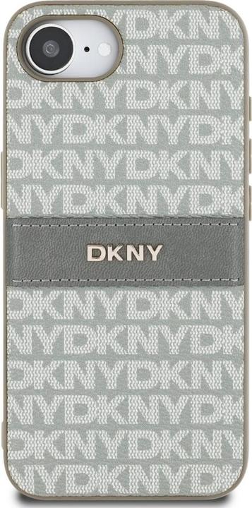 Produktbild DKNY Etui Repeat Texture Pattern with Tonal Stripe do iPhone 16e beżowy (Apple iPhone 16e)