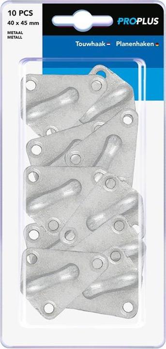 Actual product image ProPlus Tarpaulin hooks metal 10 pieces in blister pack