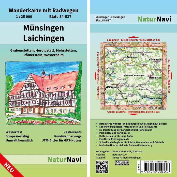 Immagine prodotto Mappa escursionistica NaturNavi Münsingen-Laichingen