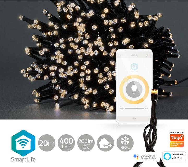 Produktbild Nedis SmartLife Dekorative LED | Wi-Fi | Warmweiss | 400 LED's | 20 m | Android™ / IOS (20 m)