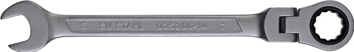 Image du produit SW-Stahl 03530L-14 Clé à cliquet à fourche 14 mm I Clé polygonale articulée I 72 dents I Clé plate (14 mm)