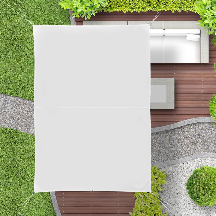 Actual product image Relaxdays White Rectangular Awning (300 x 200 x 0.5 cm)