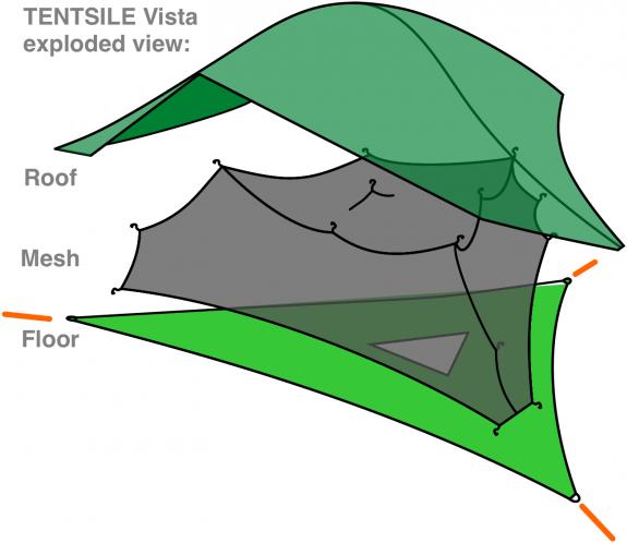 Tentsile Vista (Baumzelt, 10 kg, 3 Personen)