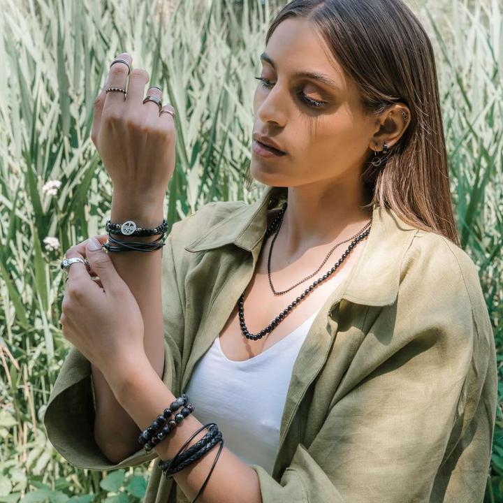 Produktbild Bijouteria Armband (18 cm, Edelstahl, Schwarze Jade)
