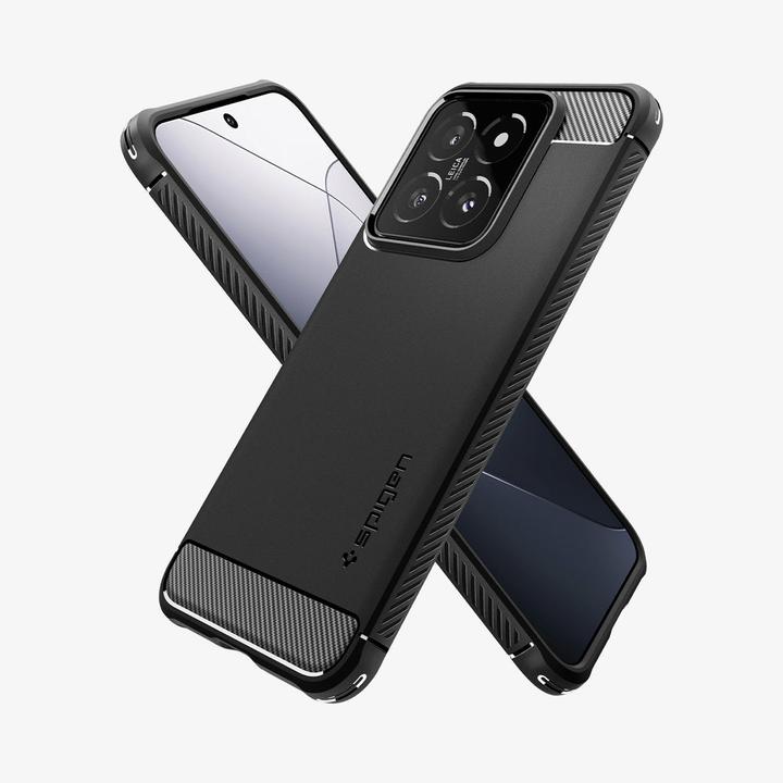 Actual product image Spigen Rugged Armor Xiaomi 14 czarny/matte black ACS07422 (Xiaomi 14)