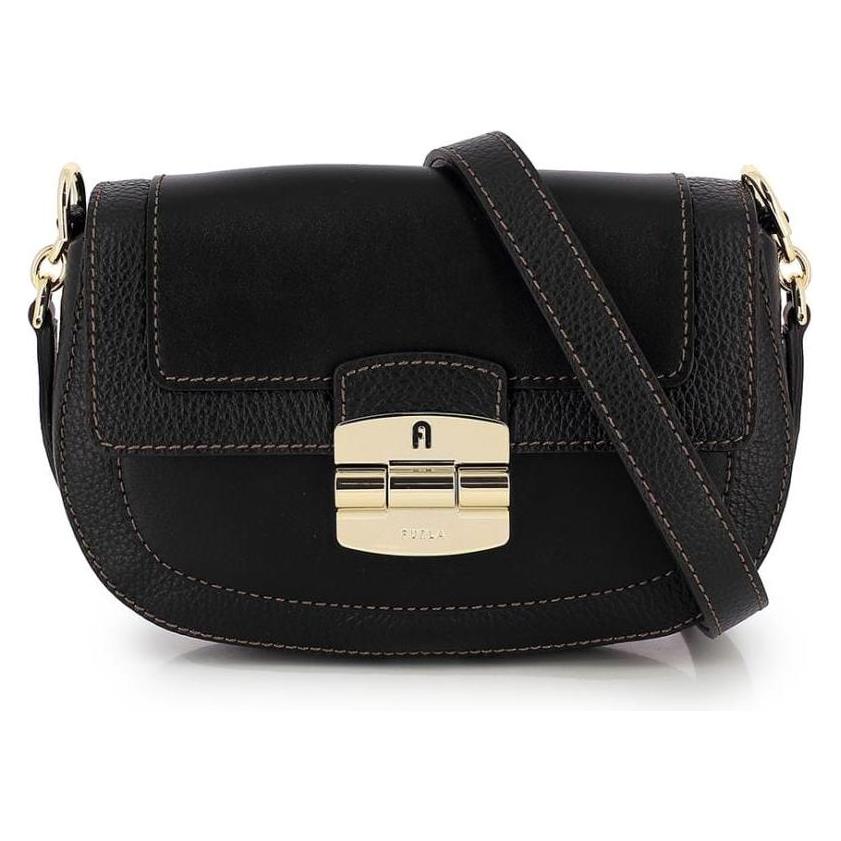 Furla, Damen, Handtasche, Mini Schultertasche Club 2 S Shoulder- Schwarz, Schwarz