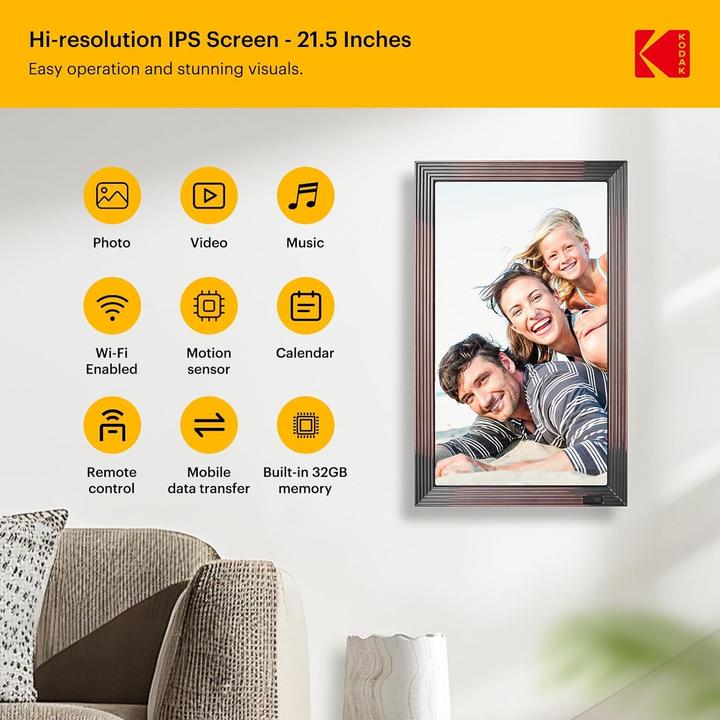 Image du produit Kodak Digitale Fotolijst mit WLAN, automatischer Rotation und App-Teilfunktion (27")