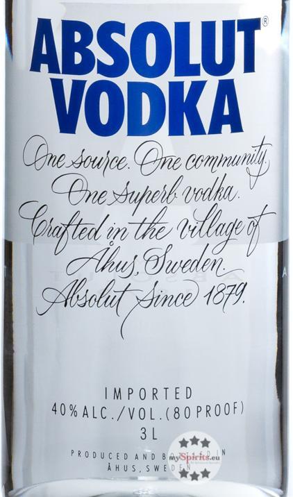 Actual product image Absolut Vodka (1 x 300 cl)