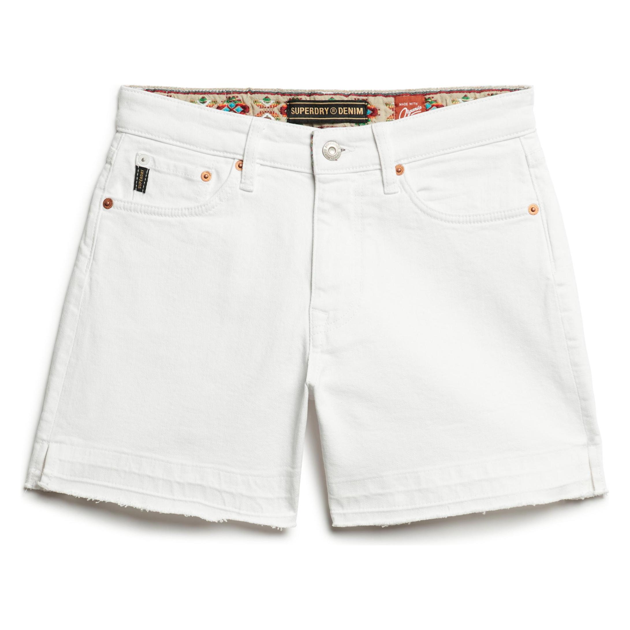 Superdry, Damen, Shorts, Abgeschnittene Shorts Mit Mittlerer Leibhöhe, Weiss, (24)