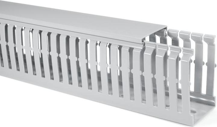 Produktbild HellermannTyton Hellermann HTWD-HF-100x100-PC/ABS-GY Verdrahtungskanal hfr grau 183-21010 (800 cm)