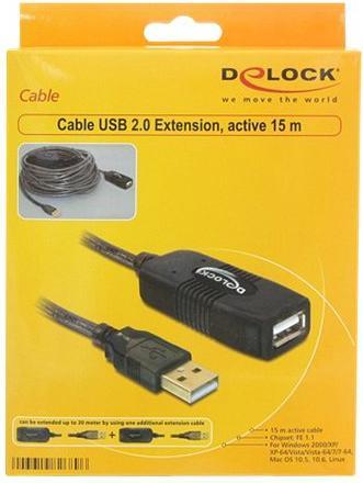 Actual product image Delock USB 2.0 active extension cable (15 m, USB 2.0)