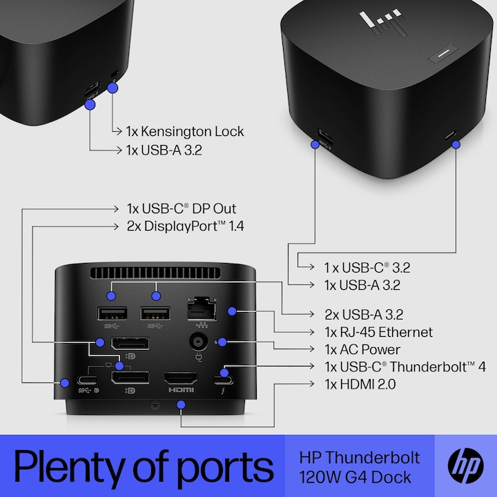 Produktbild HP Thunderbolt 120 W G4 Dock (Thunderbolt)