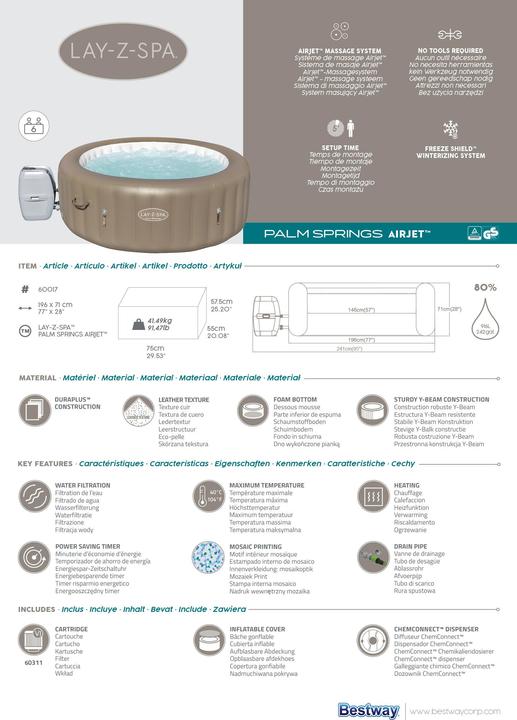 Actual product image Bestway 60017 Spa/Whirlpool, Round (6 Persons)