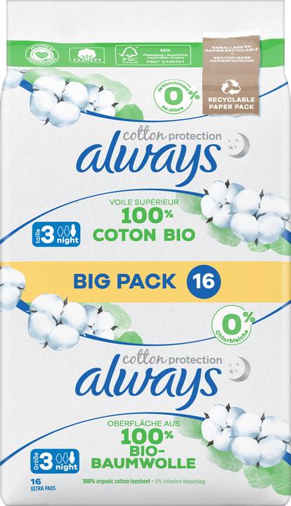 Image du produit Always Protection du coton (16 x, Tampons sanitaires)
