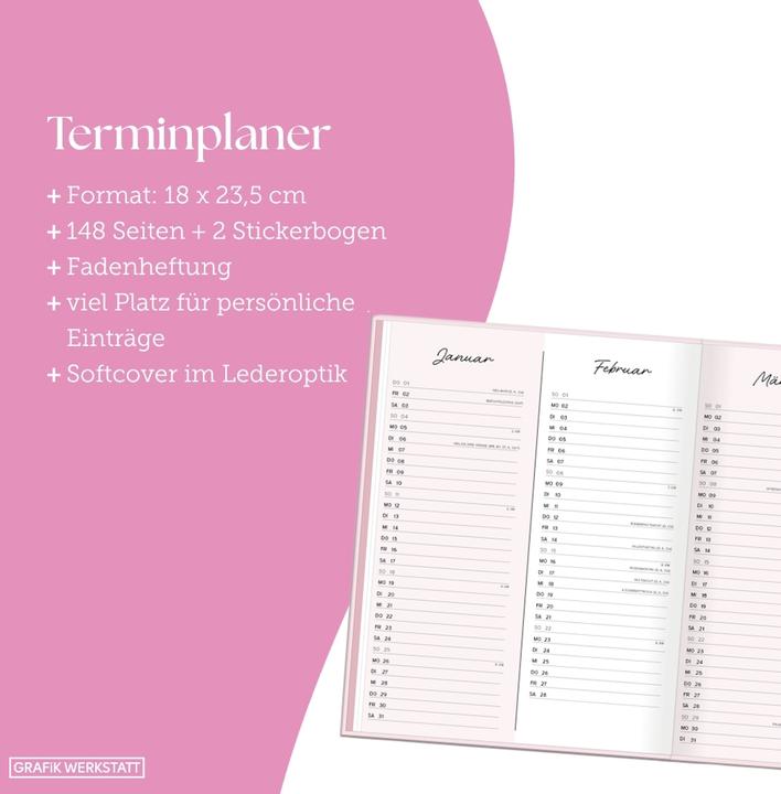 Produktbild Terminplaner Lady Softcover 2026 Mein H (A5, 1 Woche / 2 Seiten)