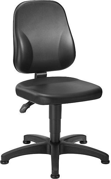 eurokraft basic Siège d'atelier, similicuir, avec patins, 440 - 620 mm.