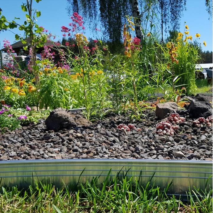 Actual product image Green Split Set of 5 ultra-strong aluminium lawn edging 10cm x 2m (10m long) | bed edging | bed border | bed (200 cm)