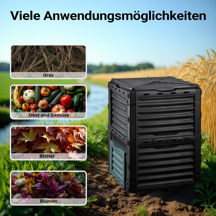 Produktbild Wiltec Gartenkomposter 300l Komposter 61x61x82cm Schnellkomposter Kompostierer (300 l)