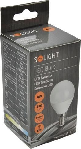 Olight Solight LED žiarovka, miniglobe, 4W, E14, 3000K, 340lm, biele prevedenie (E14, 1x)