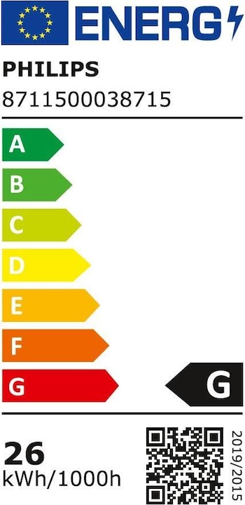 Energy Label Philips Oven lamp T25 (E14, 26 W, 172 lm, 1 x, G)