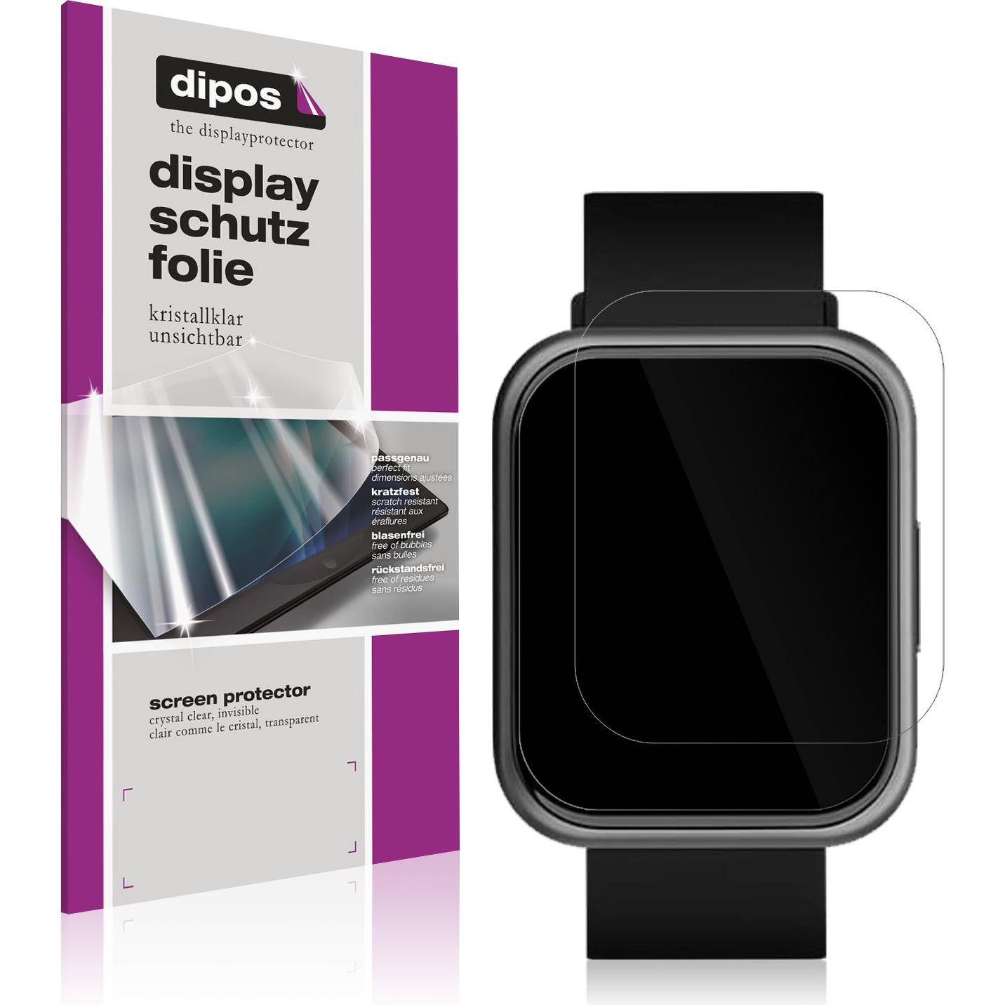 Dipos Displayschutzfolie Crystalclear, Smartwatch Schutzfolie, Transparent