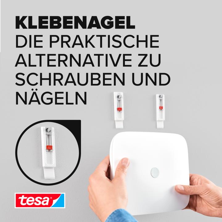 Produktbild tesa Klebenagel für Tapete & Putz, ideal für WLAN Router, höhen- und seitenverstellbar