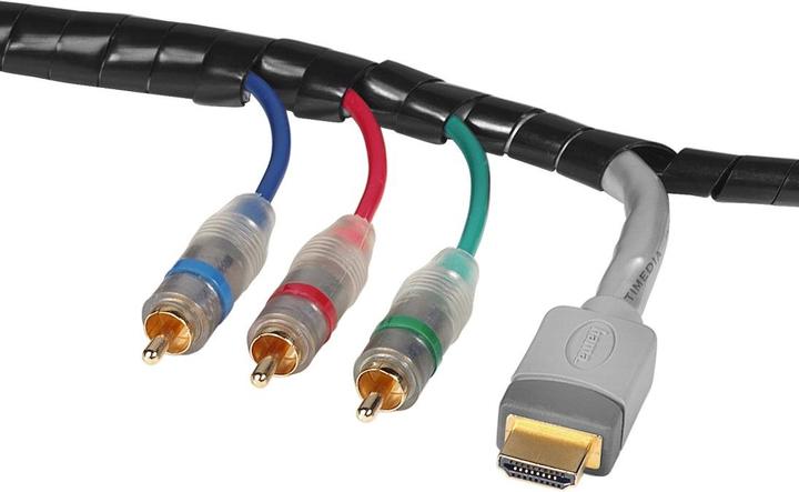Immagine prodotto Hama Guaina flessibile per cavi a spirale, universale, 7,5 - 30 mm, 2,5 m, nera (Tubo a spirale per cavi, 2500 mm)