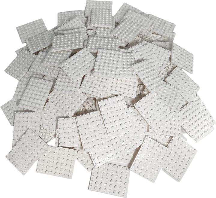 Produktbild LEGO 6x8 Platten Weiss - 100 Stueck - White Plate 3036 (3036, LEGO Zubehör)