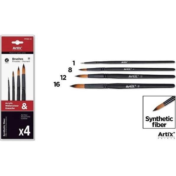 Hulu Synthetikbürsten 4 Stk (12 mm) (54612612)