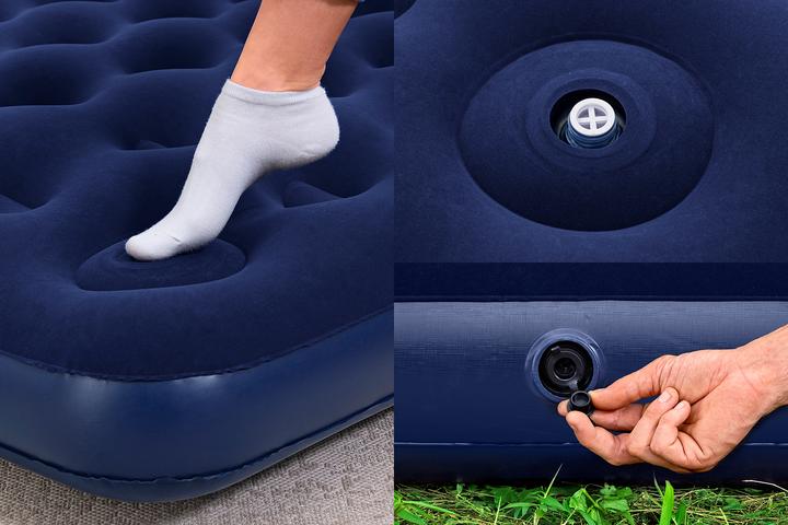Image du produit Bestway Matelas gonflable 1 place avec pompe à pied intégrée 1,88 m x 99 cm x 28 cm (99 x 188 cm)