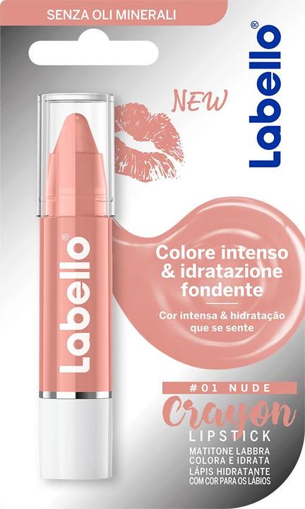 LABELLO Nude Colored Lip Balm 1 Lipstick Color and Moisturize Lip Pencil Mineral Oils and Parabens Free (Lippenpflege Stick)