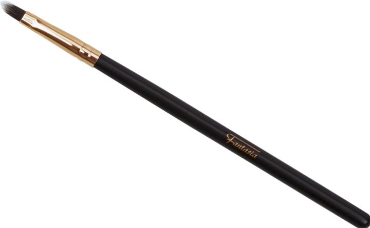 Lippenpinsel flach, spitz mit kupferfarbener Zwinge, Synthetikhaar, brauner Griff (Lippen)
