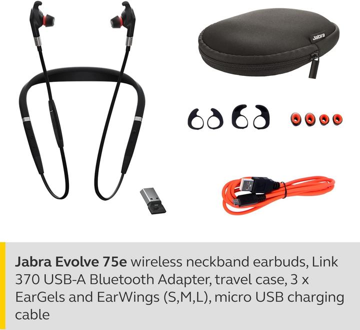 Image du produit Jabra Evolve 75e UC (Sans fil, USB-A)