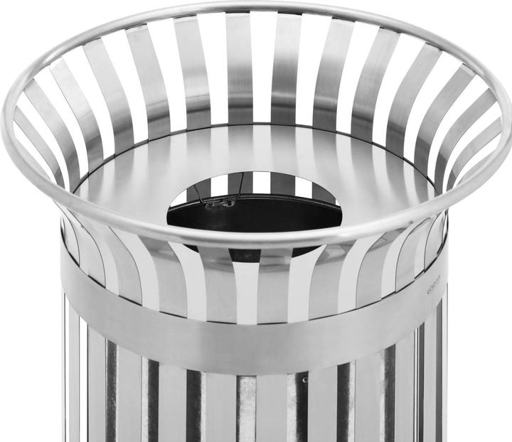 Actual product image Ulsonix Rubbish Bin - round - wide slot - stainless steel / galvanised steel - silver (90 l)