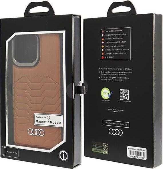 Produktbild Audi Synthetic Leather MagSafe iPhone 14 Pro Max 6.7" brazowy/brown hardcase AU-TPUPCMIP14PM-GT/D3-B (Apple iPhone 14 Pro Max)